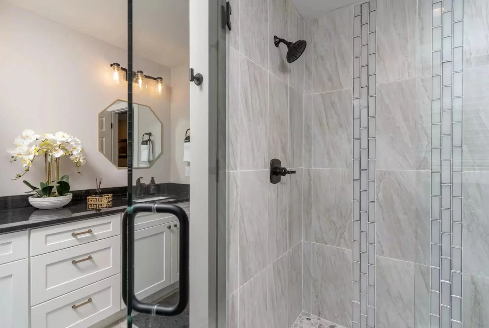 Tiled shower