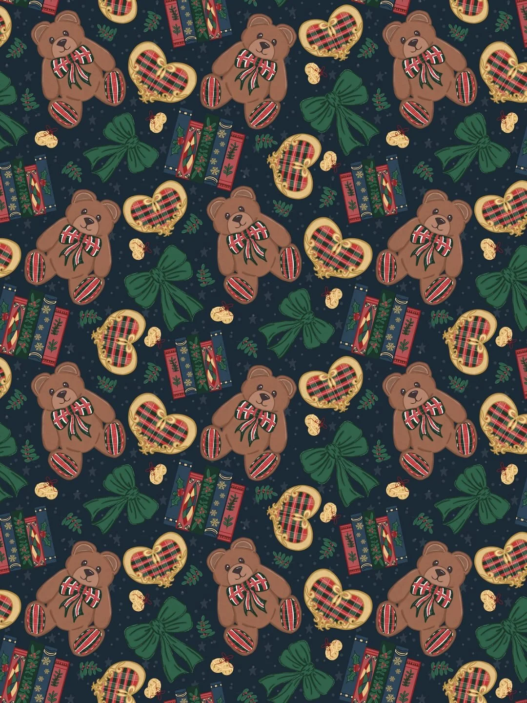 Vintage Teddy Bear Christmas Seamless Pattern Collection is now in the shop - its design js inspired by the trending Ralph Lauren Christmas decor. 

I imagine this to be printed on table covers, kitchen towels, wrapping paper, maybe even some other t