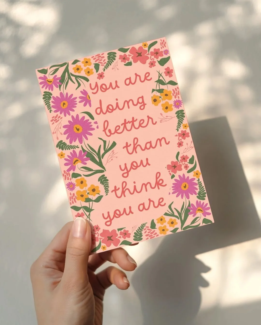 I made this little card from a pattern I created last year. It came together so well. 

I love it because sometimes I need this little reminder when I second guess my design work. 

Share this with someone who needs a little mood boost too.💕