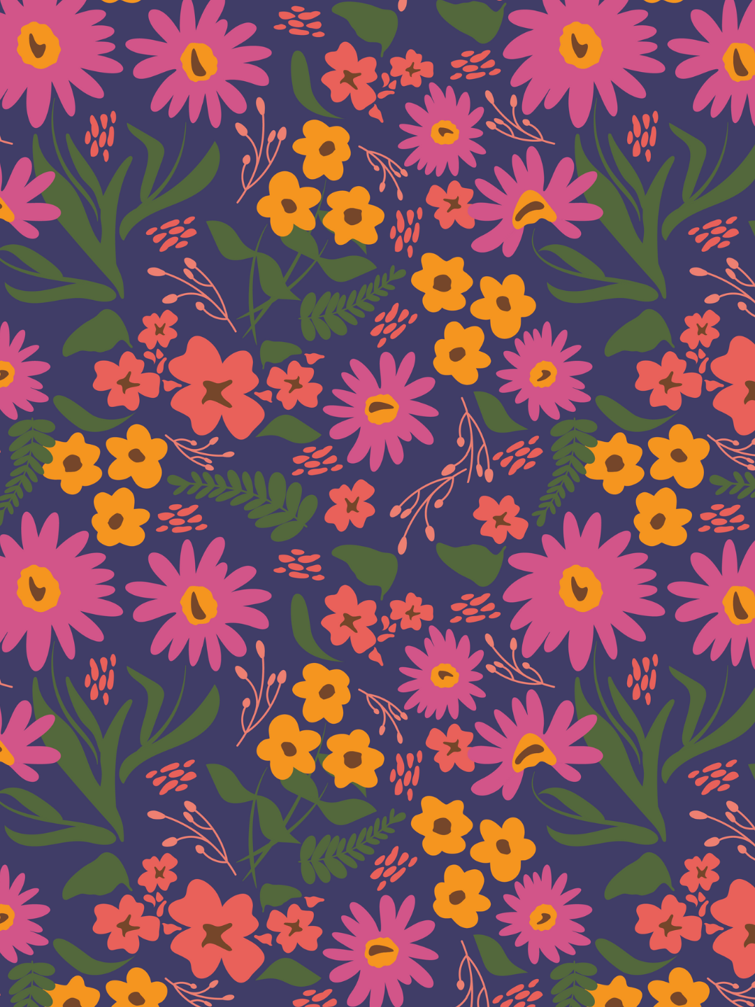 Dainty Confeflower Navy Blue