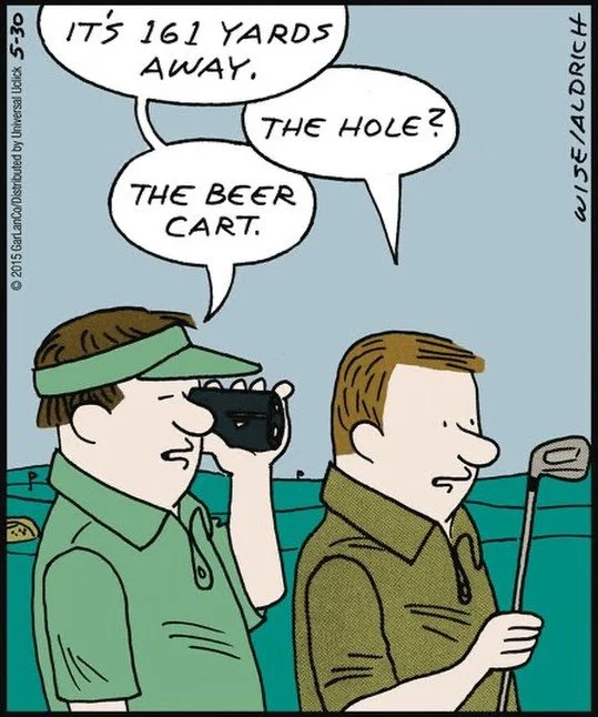Distance matters&hellip;
just depends what you&rsquo;re measuring. 😏🍺

Plan unforgettable golf rounds 
👉 Join the waitlist at hostmyround.com

#golfhumor #golftrip #golftravel #weekendgolf #hostmyround 

&mdash;
Credit: Al Goodricke / Universal Uc