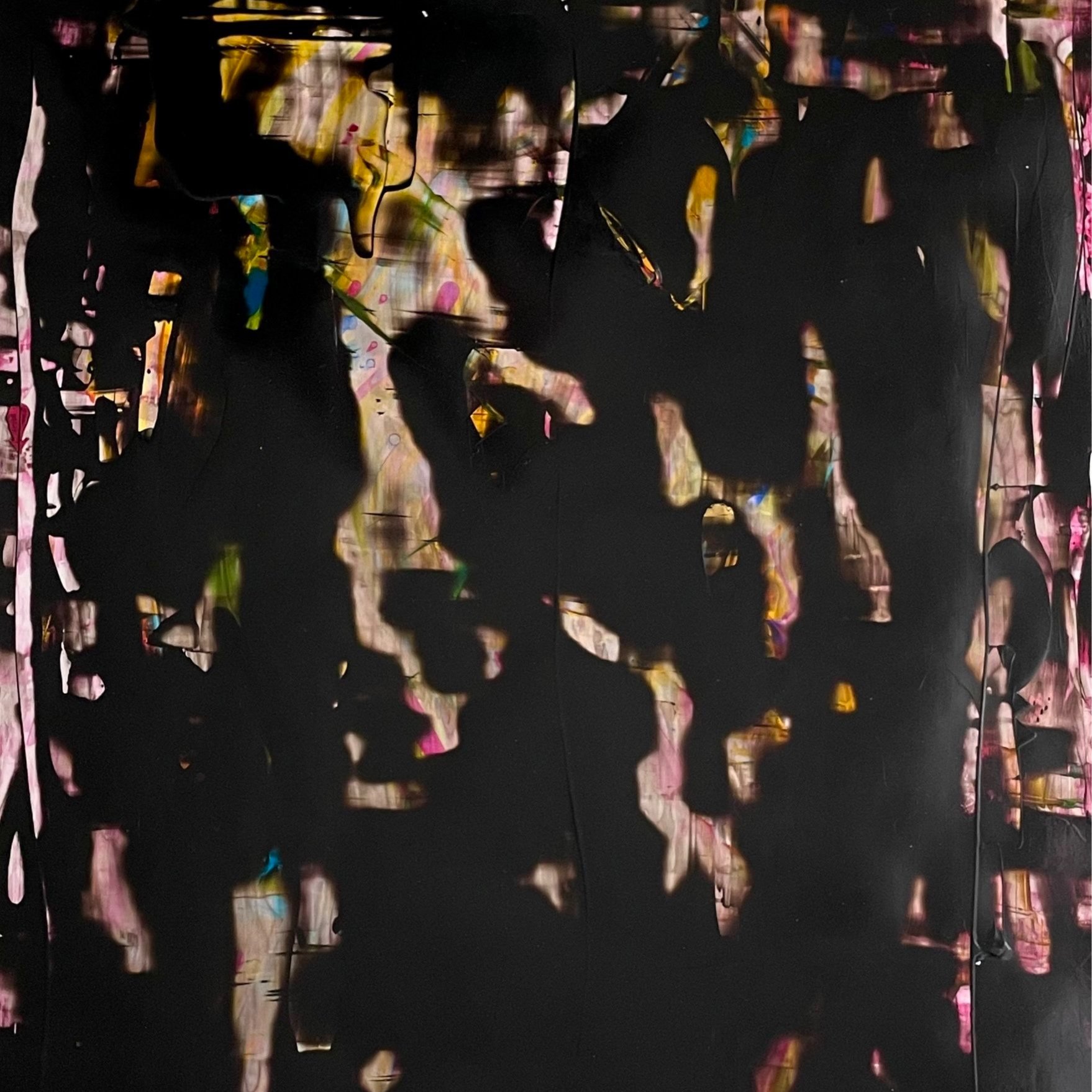 Black over Pink Field .18'5 W"x 25"H
Acrylic on YUPO