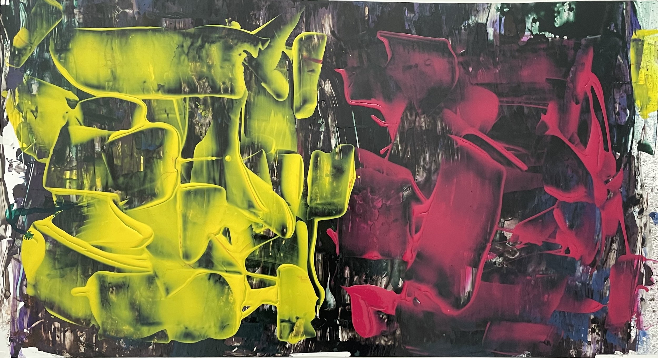 How do I love thee.  Acrylic on YUPO 