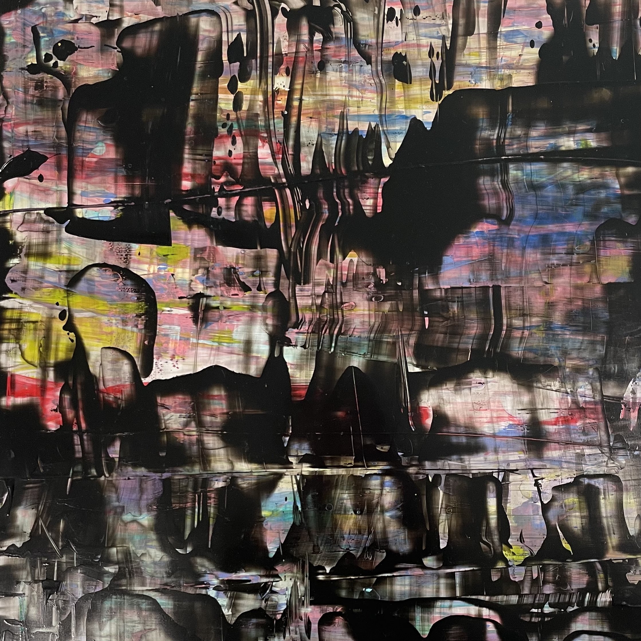 We took the scenic route . 
12"H x 12" W Acrylic on Yupo