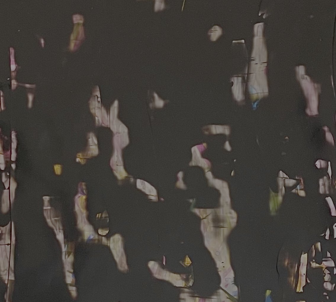 Interruptions in a Dark Field 
16" H x 16" W Acrylic on YUPO