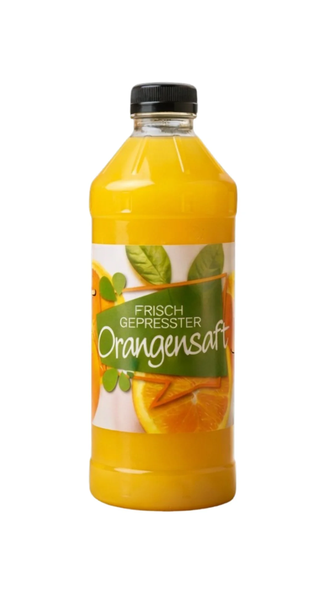 PET Orangensaft Flaschen mit Etikett / 1000 ml