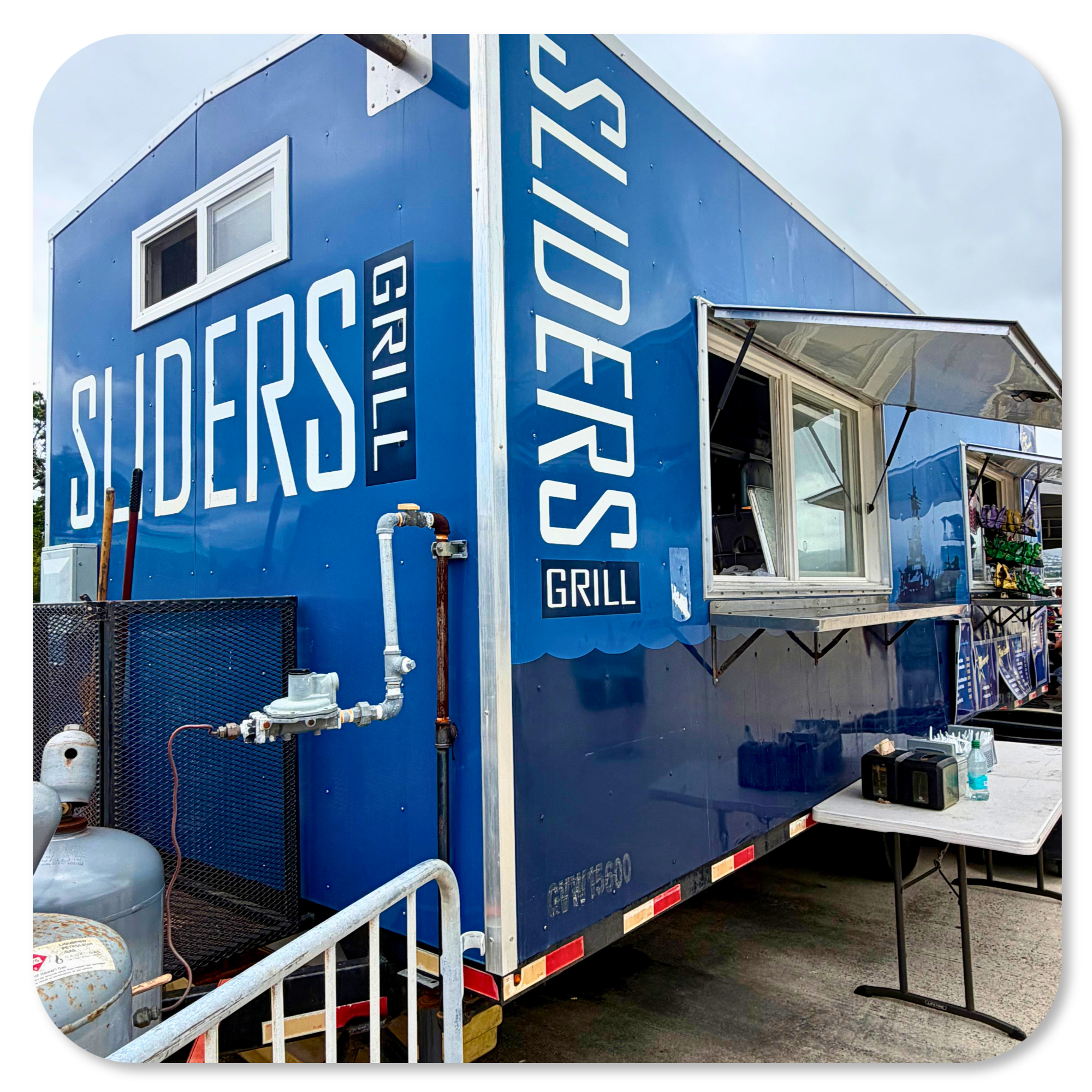 Sliders Grill food truck near the USS Missouri pier, Pearl Harbor