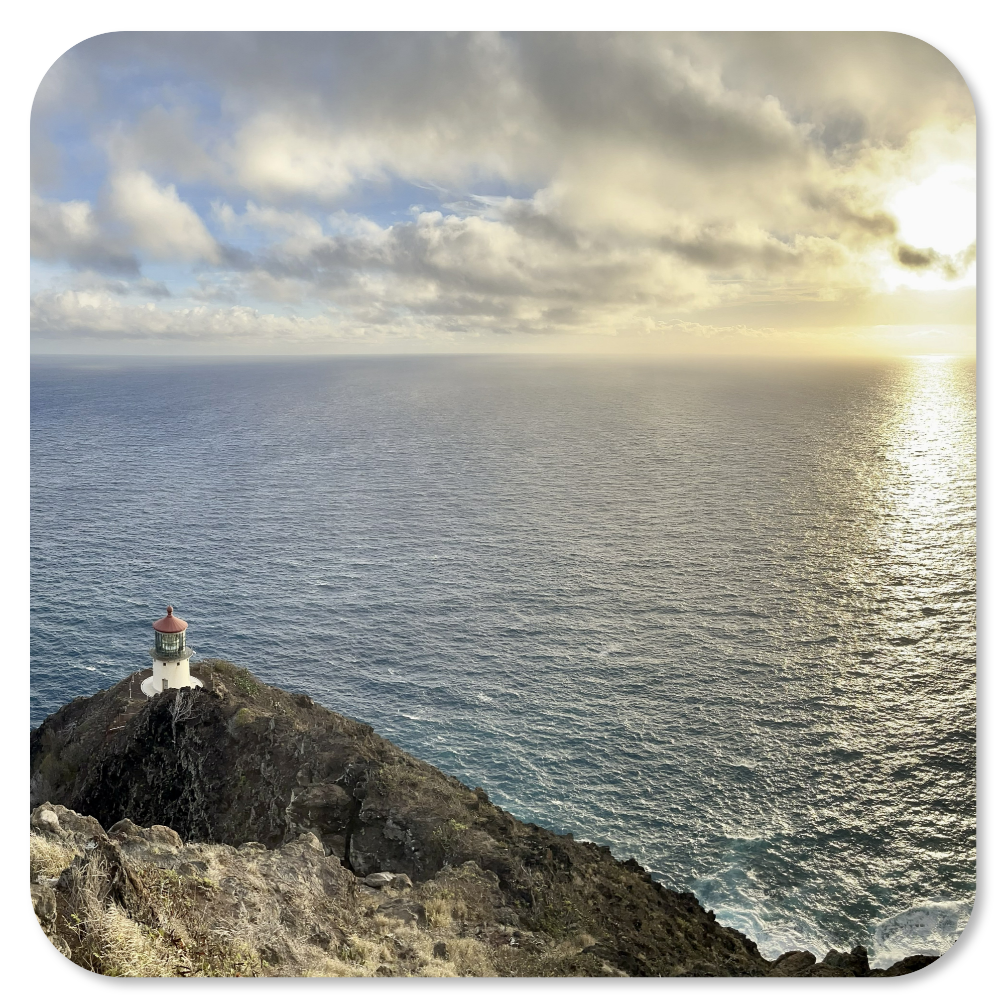 Makapuʻu Lighthouse at sunrise on Oahu's east coast
