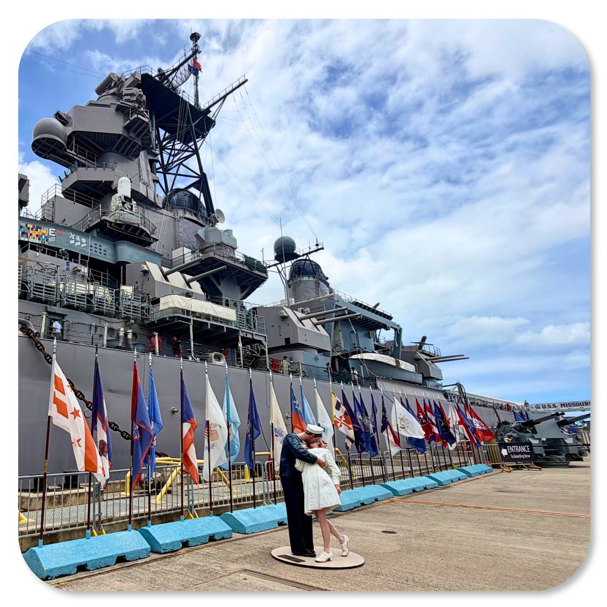 Unconditional Surrender statue in front of USS Missouri, Pearl Harbor