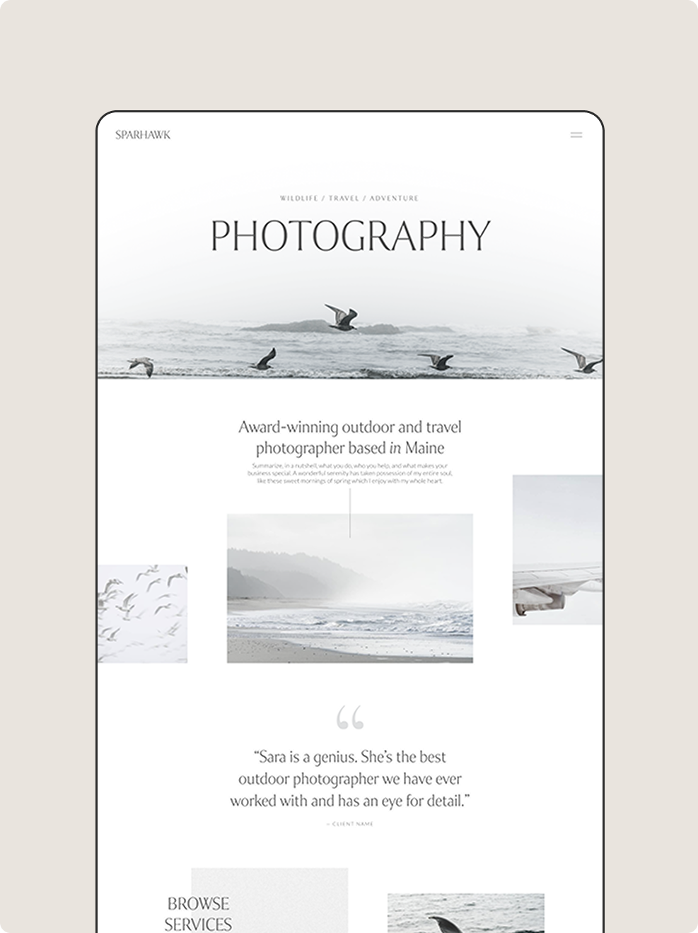 Sparhawk Squarespace Template