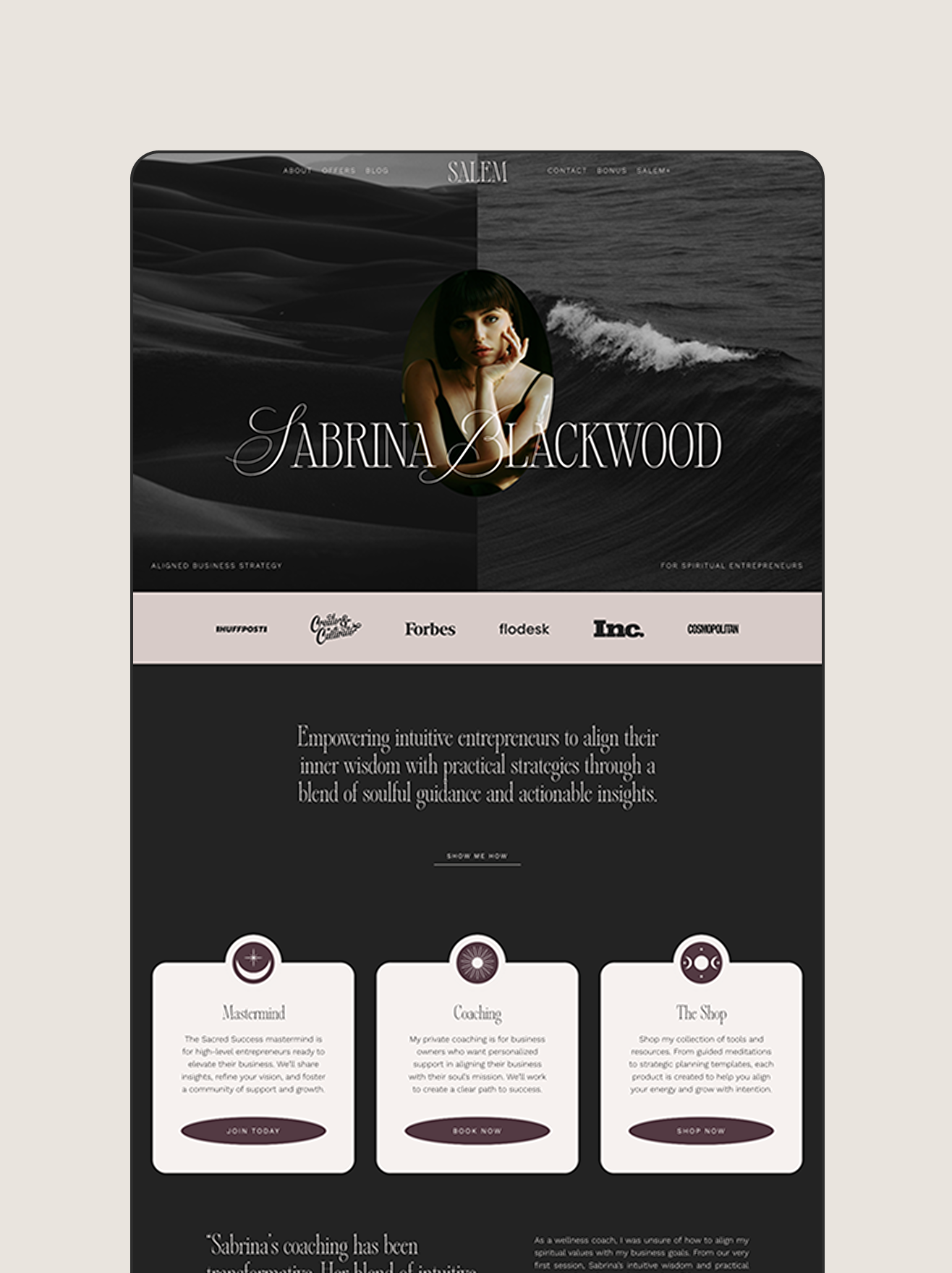 Salem Squarespace Template