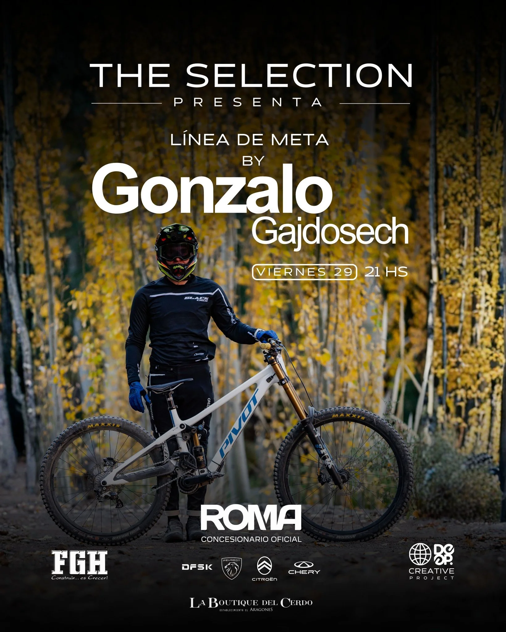 Este viernes nos encontramos en Roma Automotores junto a Gonzalo Gasdosech 🚵&zwj;♂️🔥

Una noche para compartir experiencias, recorrido, proyectos y todo lo que hay detr&aacute;s de vivir el downhill al m&aacute;ximo nivel.

Los esperamos para vivir