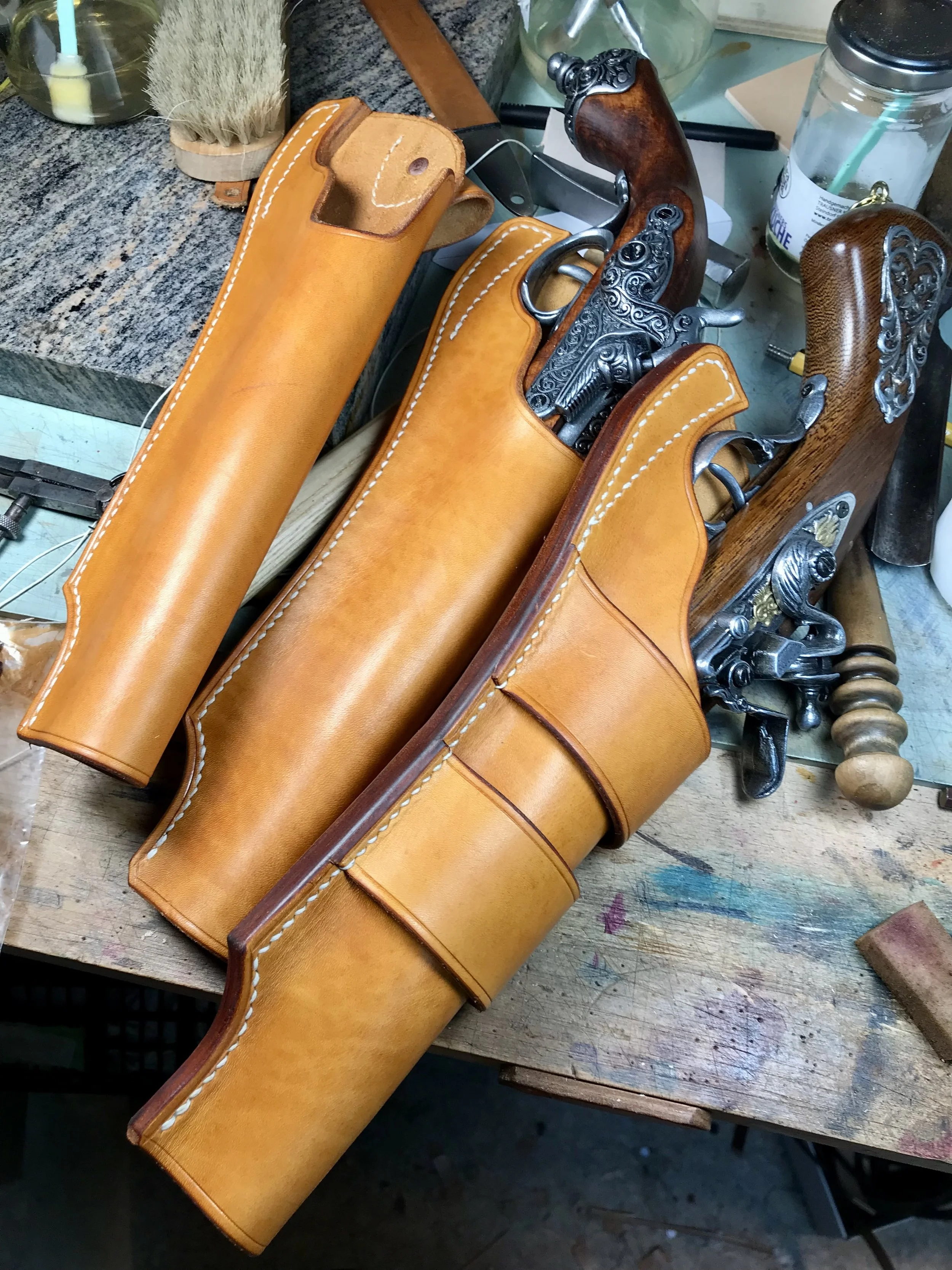 Holster für Steinschlosspistolen (Replikate)