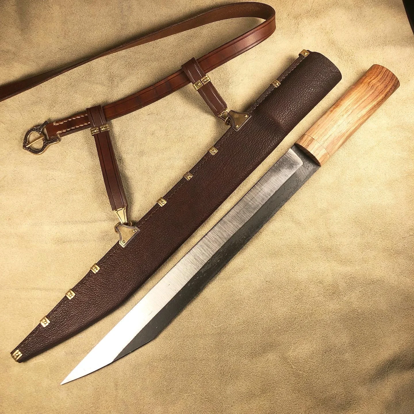 Saxscheide, mit Ziegenleder bezogen