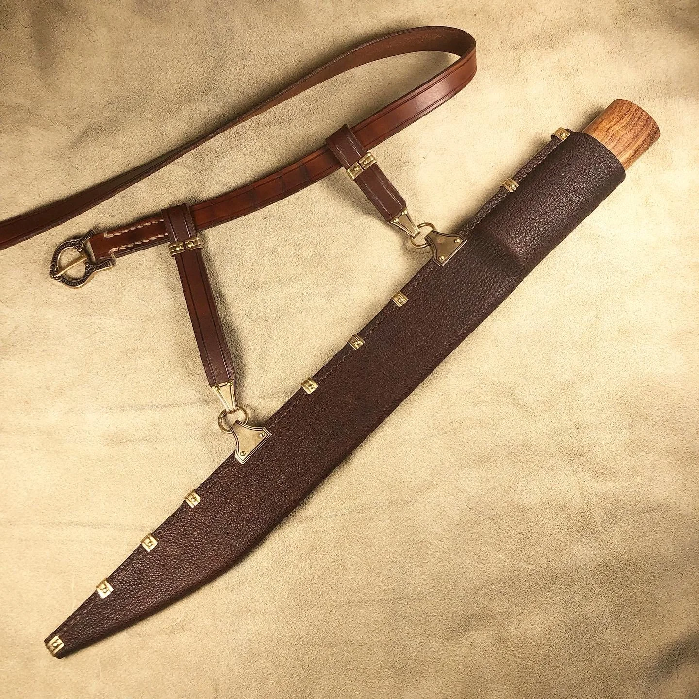 Saxscheide, mit Ziegenleder bezogen