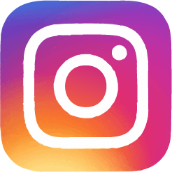 Instagram logo with a gradient background of purple, pink, orange, and yellow.