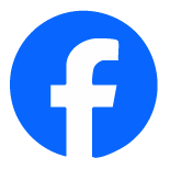 Facebook logo with white lowercase 'f' on a blue circular background