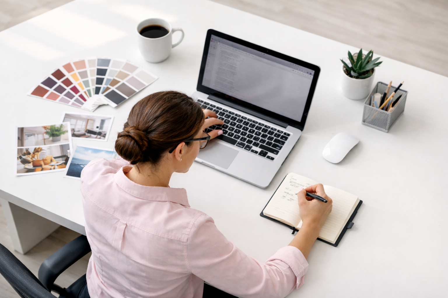 Woman working at desk