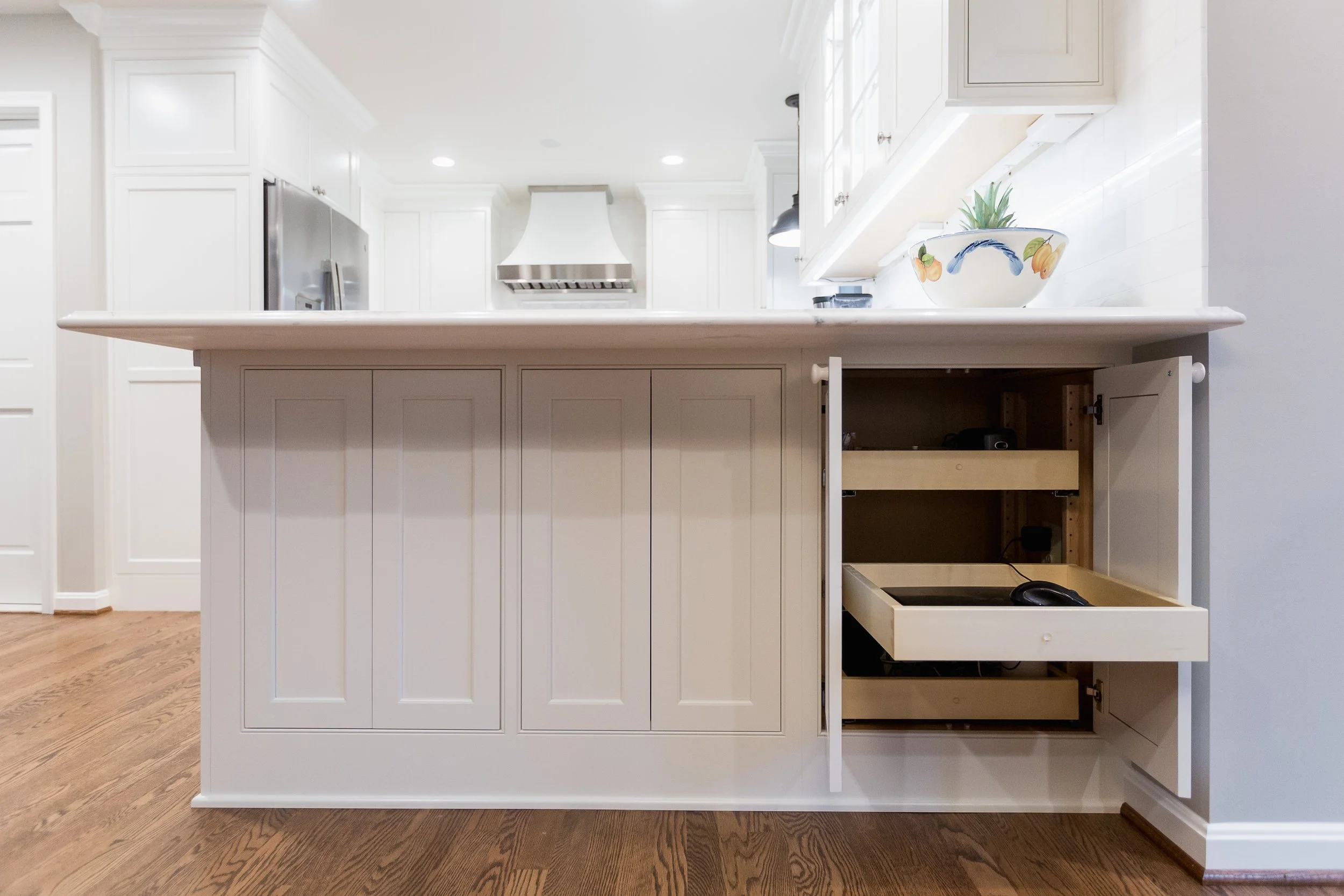 One Cabinet Opens for Kitchen Table Access