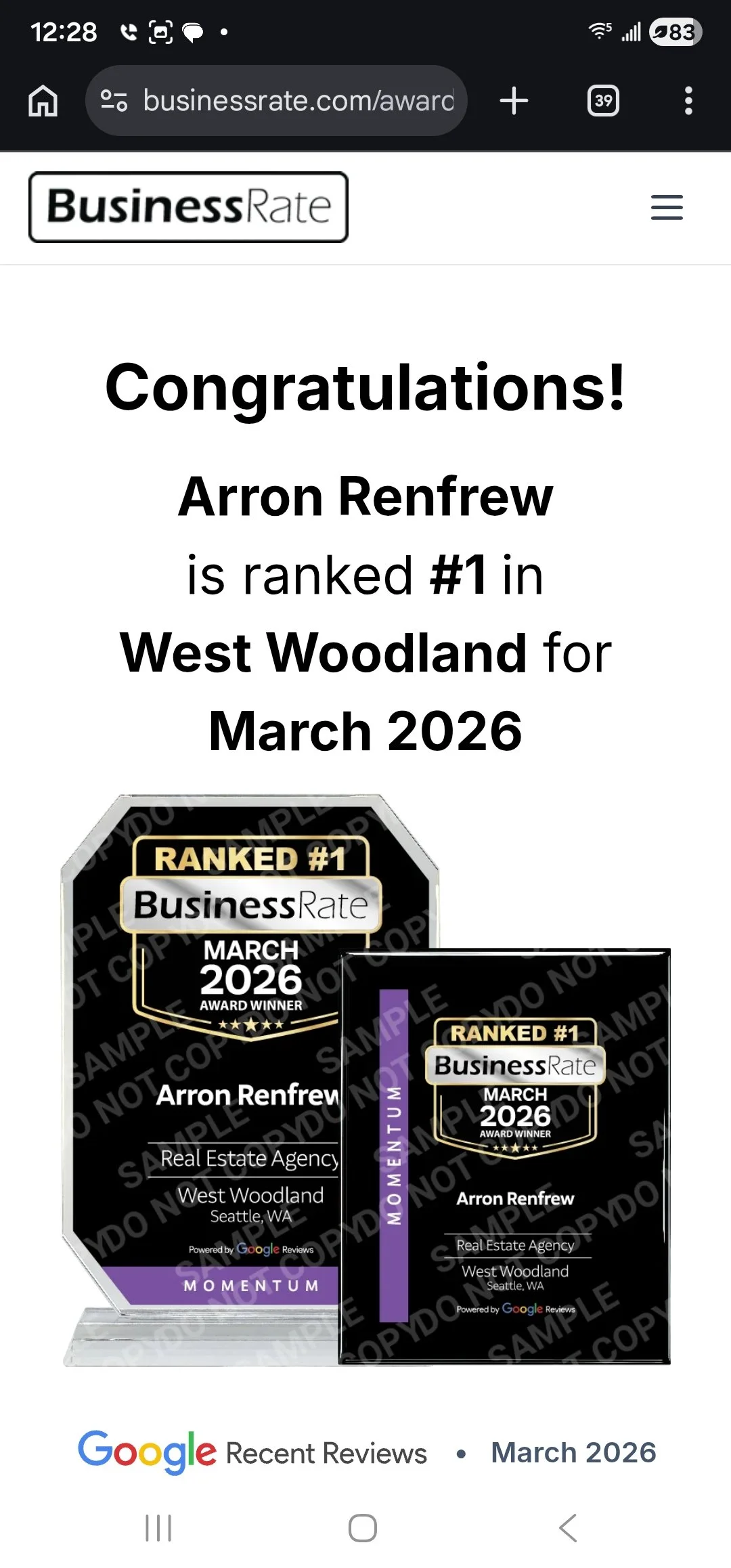 Renfrew Report… Arron Renfrew and AUM Receive Major Award! OR???