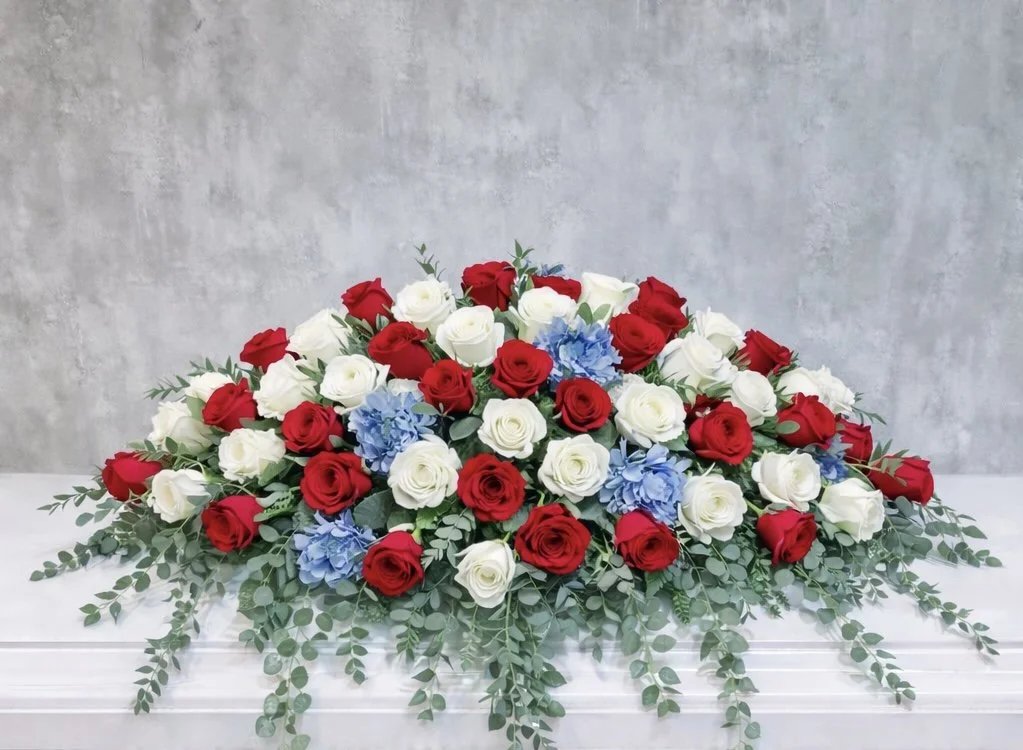 Red, White and Blue Casket Spray