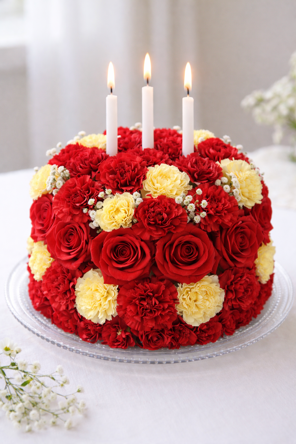 Red & Yellow Floral Cake