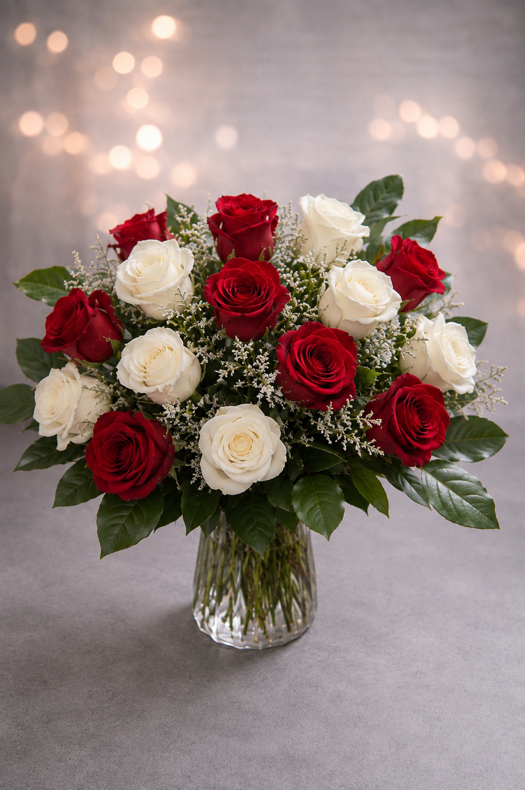 Crimson & Ivory-24 Roses