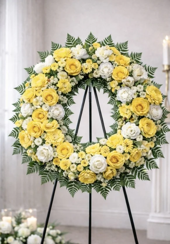 26 Inch Large Wreath-Yellow & White