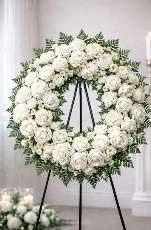 26 Inch Large Wreath Display-White