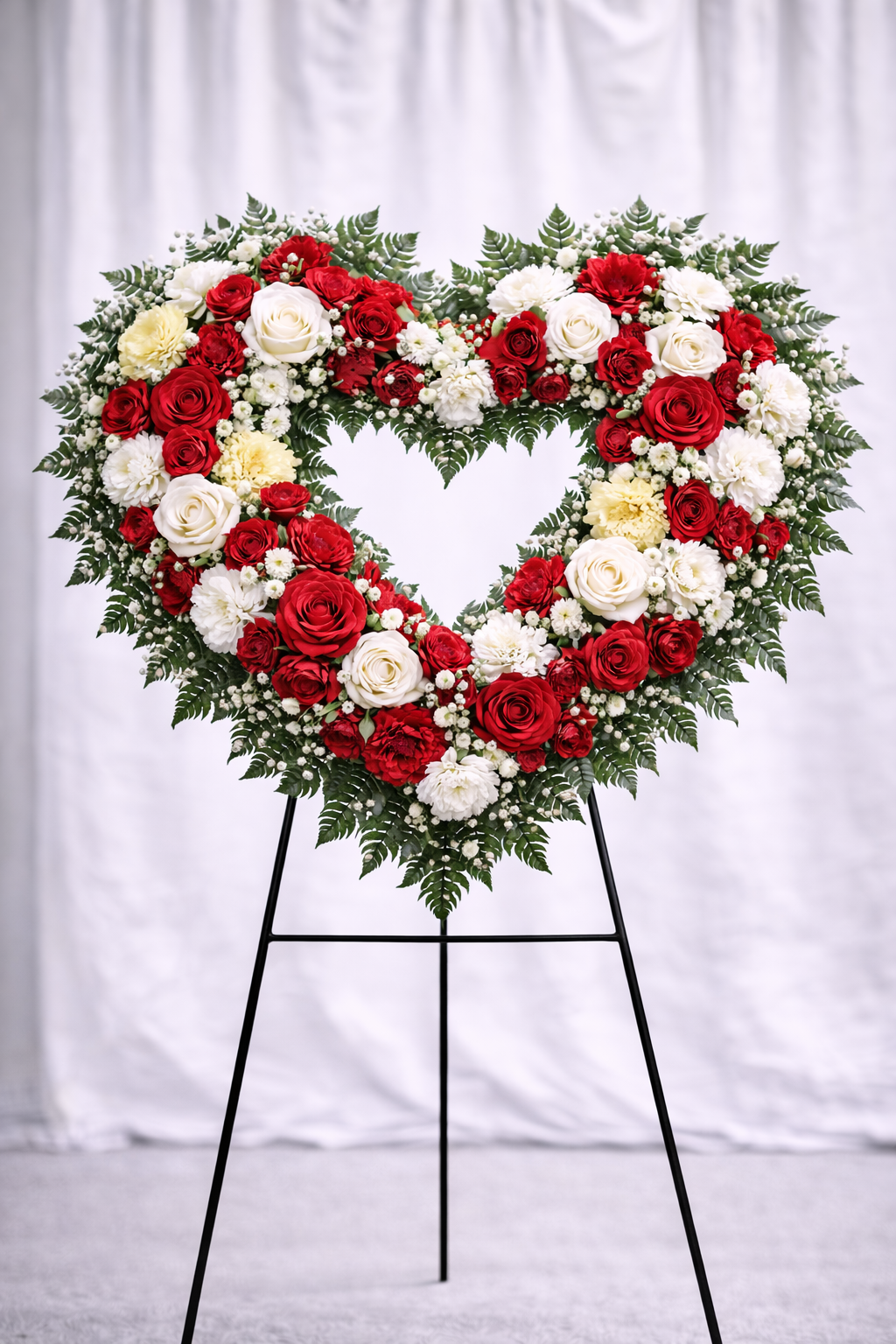 18 Inch Heart Display- Red & White