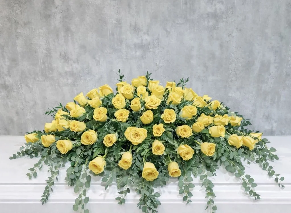 Yellow Rose Casket Spray