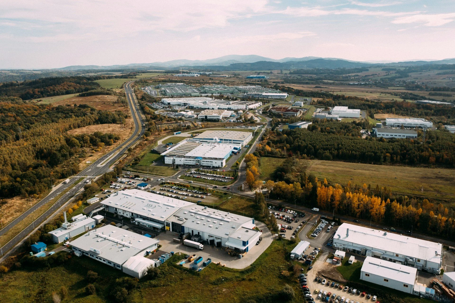 Aerial view of the factory