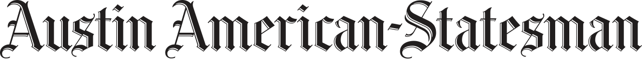 Close-up of the text 'Austin American-Statesman' in a Gothic font style.