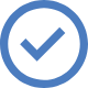 A blue checkmark inside a circle.