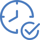 Clock with checkmark symbol