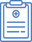 Medical clipboard with a medical cross symbol at the top