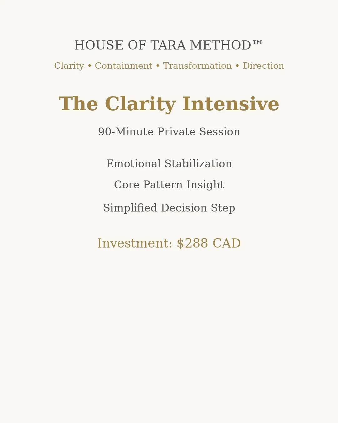 THE CLARITY INTENSIVE