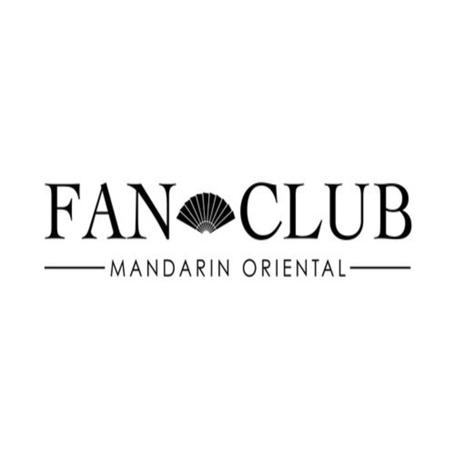 Logo for Fan Club Mandarin Oriental, featuring the words 'FAN CLUB' with a fan symbol in between, and 'MANDARIN ORIENTAL' below.