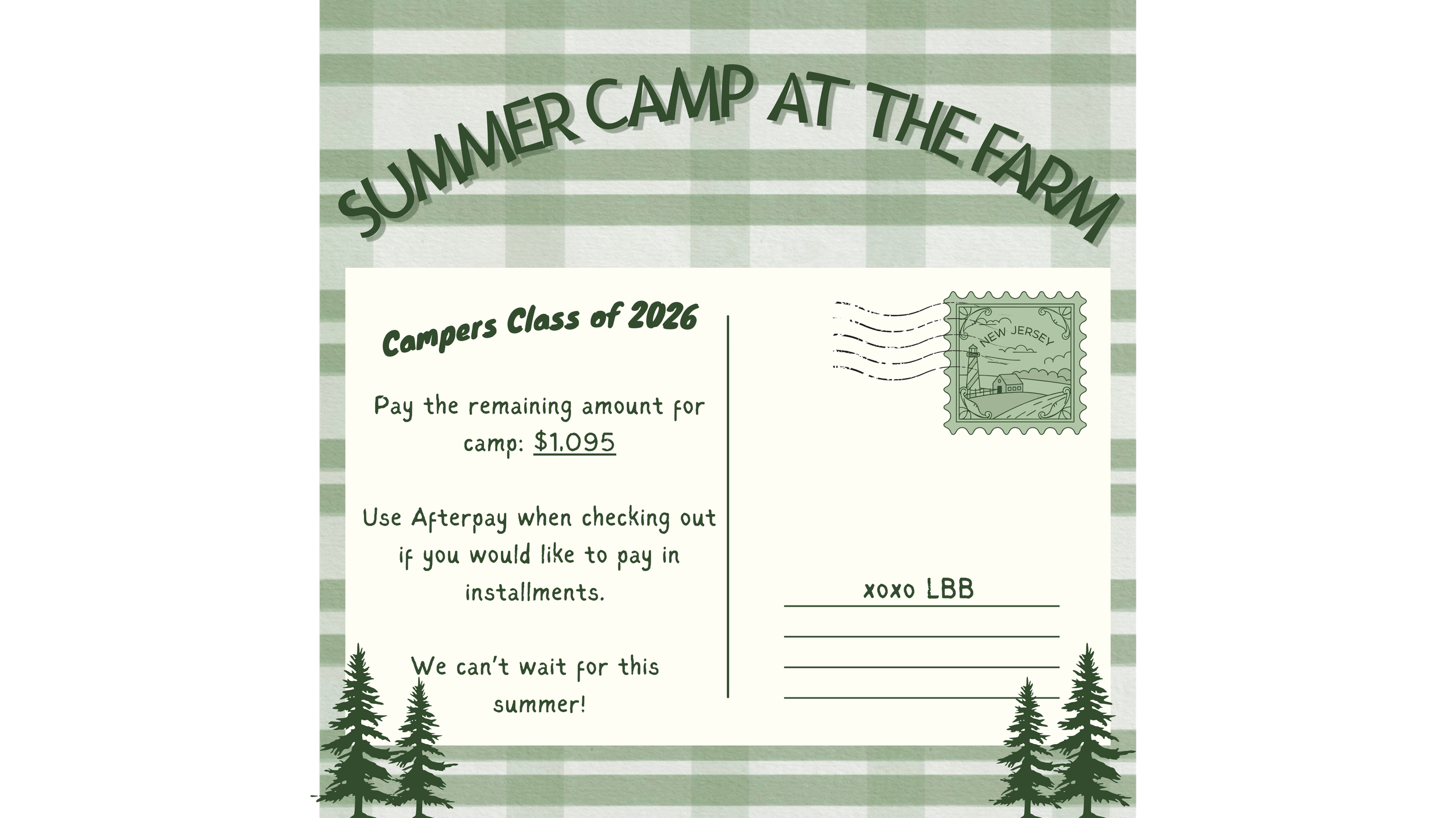 Remaining Payment for Broadway Master Camp