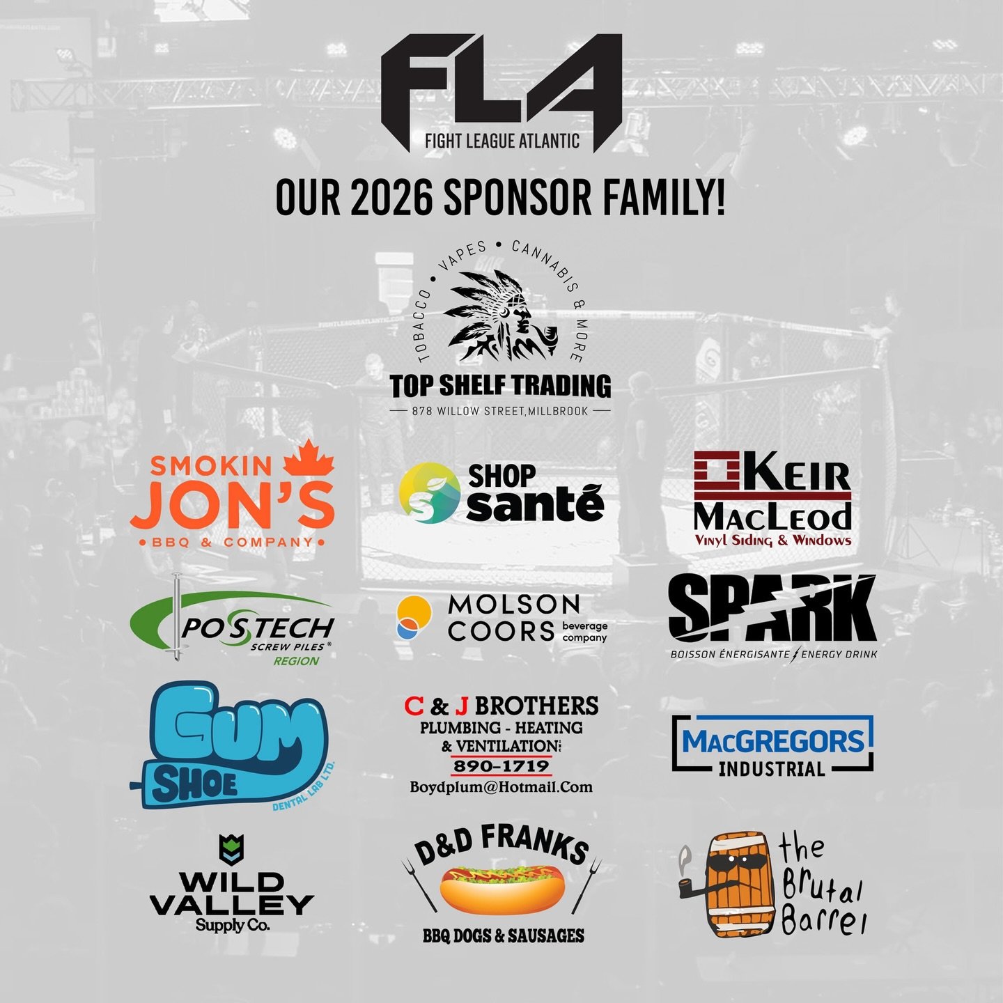 👊THANK YOU 👊
Extending some love to our 2026 Sponsor Family! 👊
We are incredibly grateful for the support of the following amazing local businesses and partners who help make Fight League Atlantic possible. Your belief in our fighters, events, and