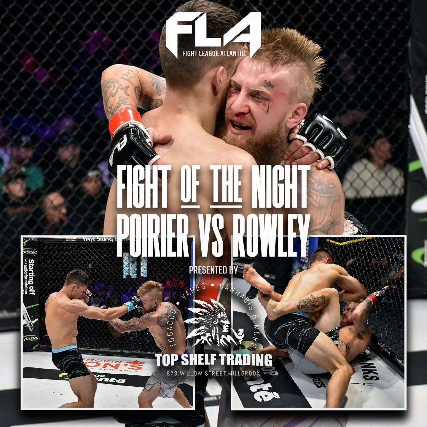 FLA 23 FIGHT OF THE NIGHT 
Presented by @topshelfmb.smokeshop 
ROWLEY VS POIRIER #fla23
Do not blink as you will see both of these guys back in action soon at FLA! #fightofthenight #topshelf #ufc