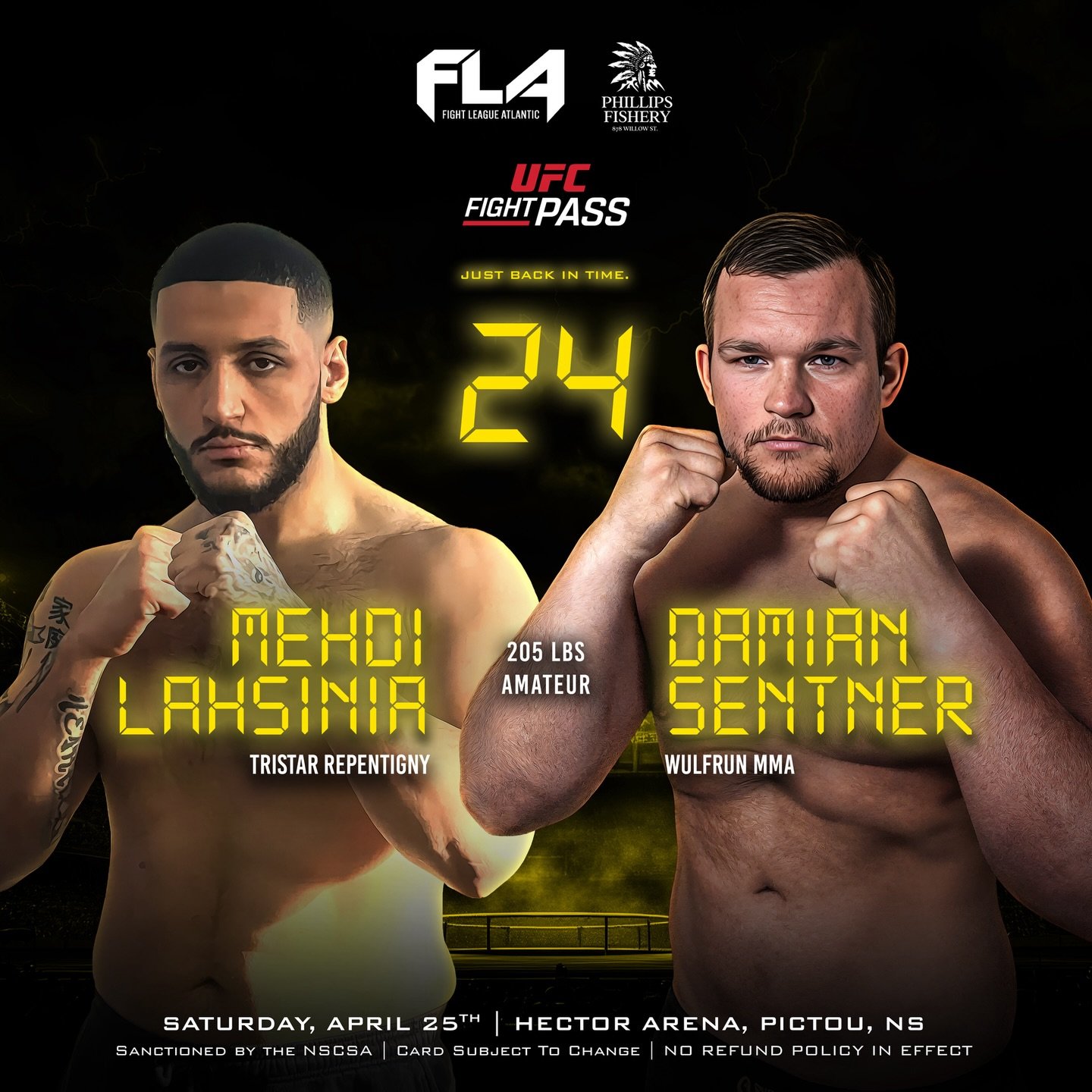 FIGHT LEAGUE ATLANTIC 24
Presented by Phillips Fishery
Mehdi Lahsinia (1-1)
Tristar Repentigny
🆚 205 lbs AMATEUR
Damian Sentner (1-2)
Wulfrun Martial Arts 

Two extremely powerful light heavyweights are set to meet at FLA 24 in exactly 5 weeks. 
Rep