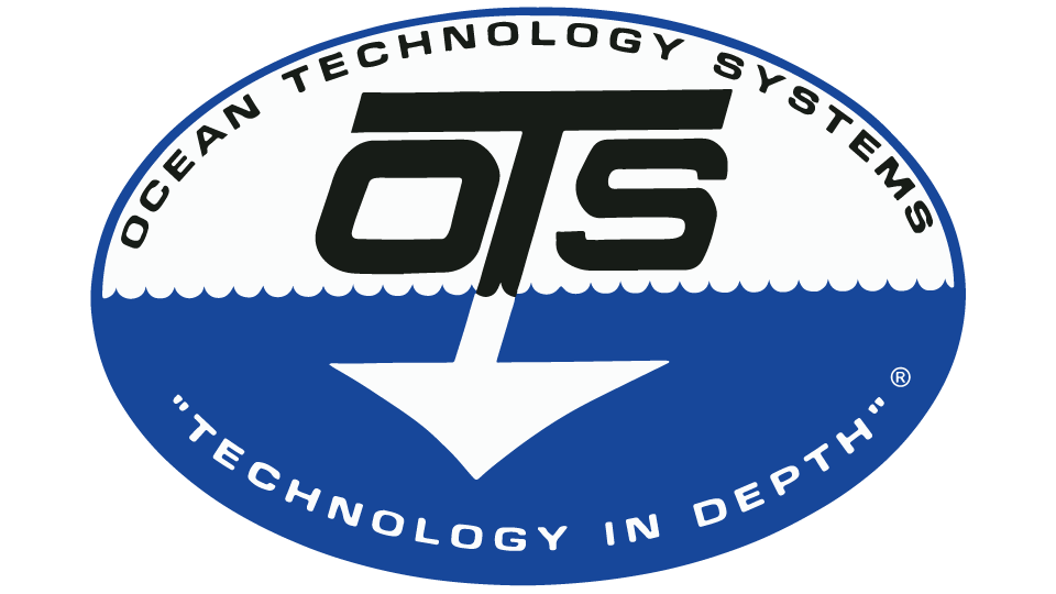Logo of Ocean Ocean Technology Systems featuring a stylized wave, a large arrow pointing downward, and the text 'Ocean Technology Systems' and 'Technology in Depth'.
