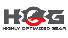 Logo of HIGHLY OPTIMIZED GEAR featuring a stylized helmet and gear icon with a red and black color scheme.