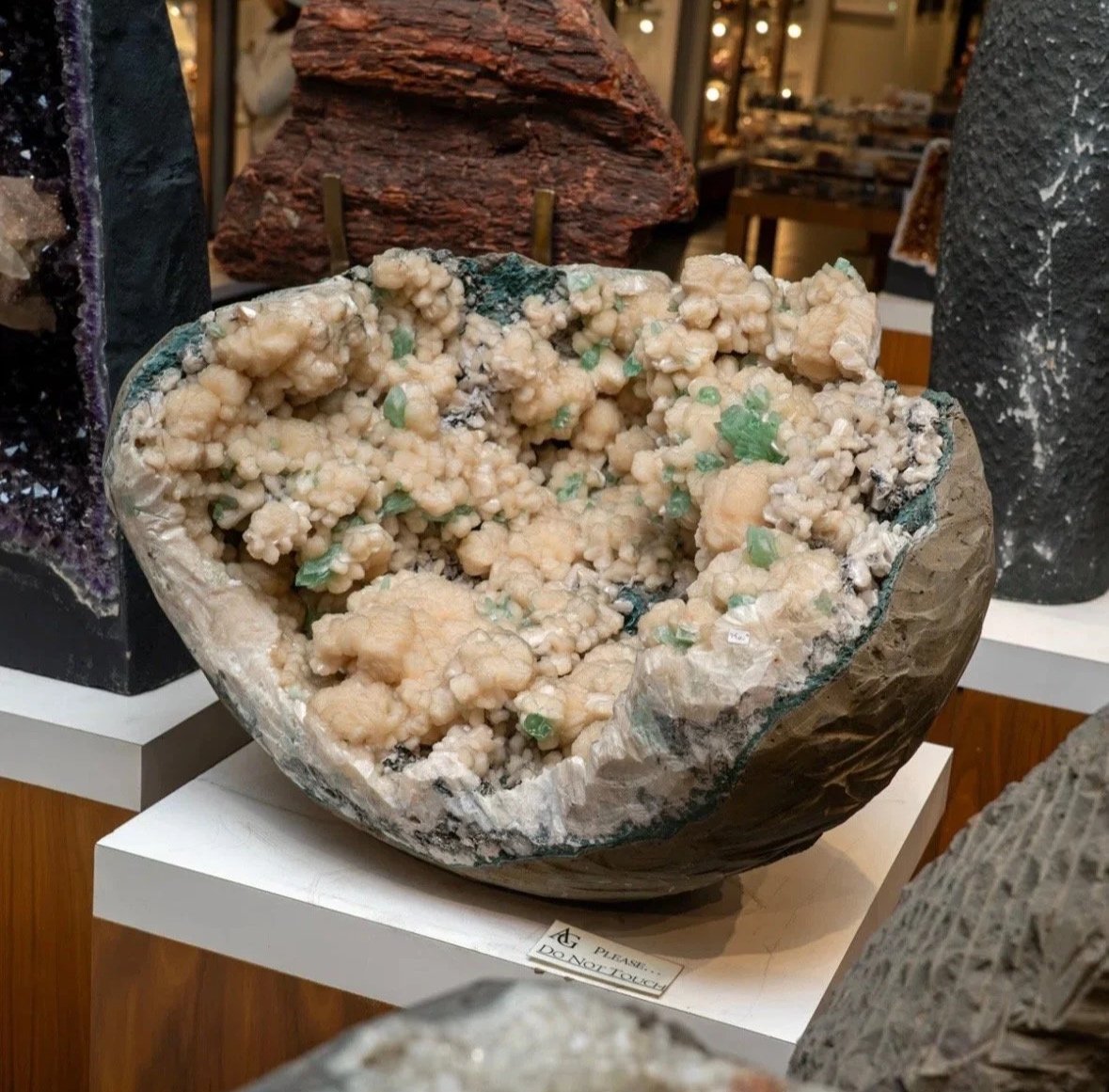 Apophyllite Crystals On Stilbit