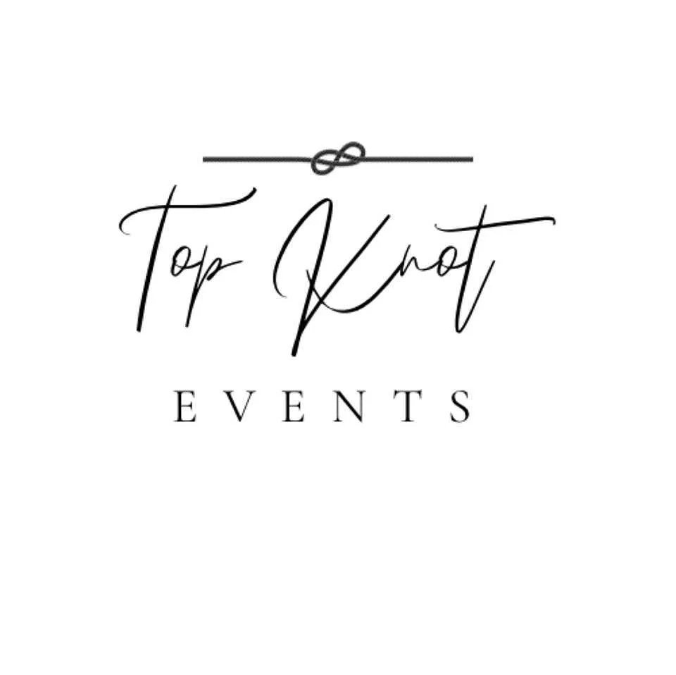 Logo for Top Knot Events with elegant handwritten and serif fonts.