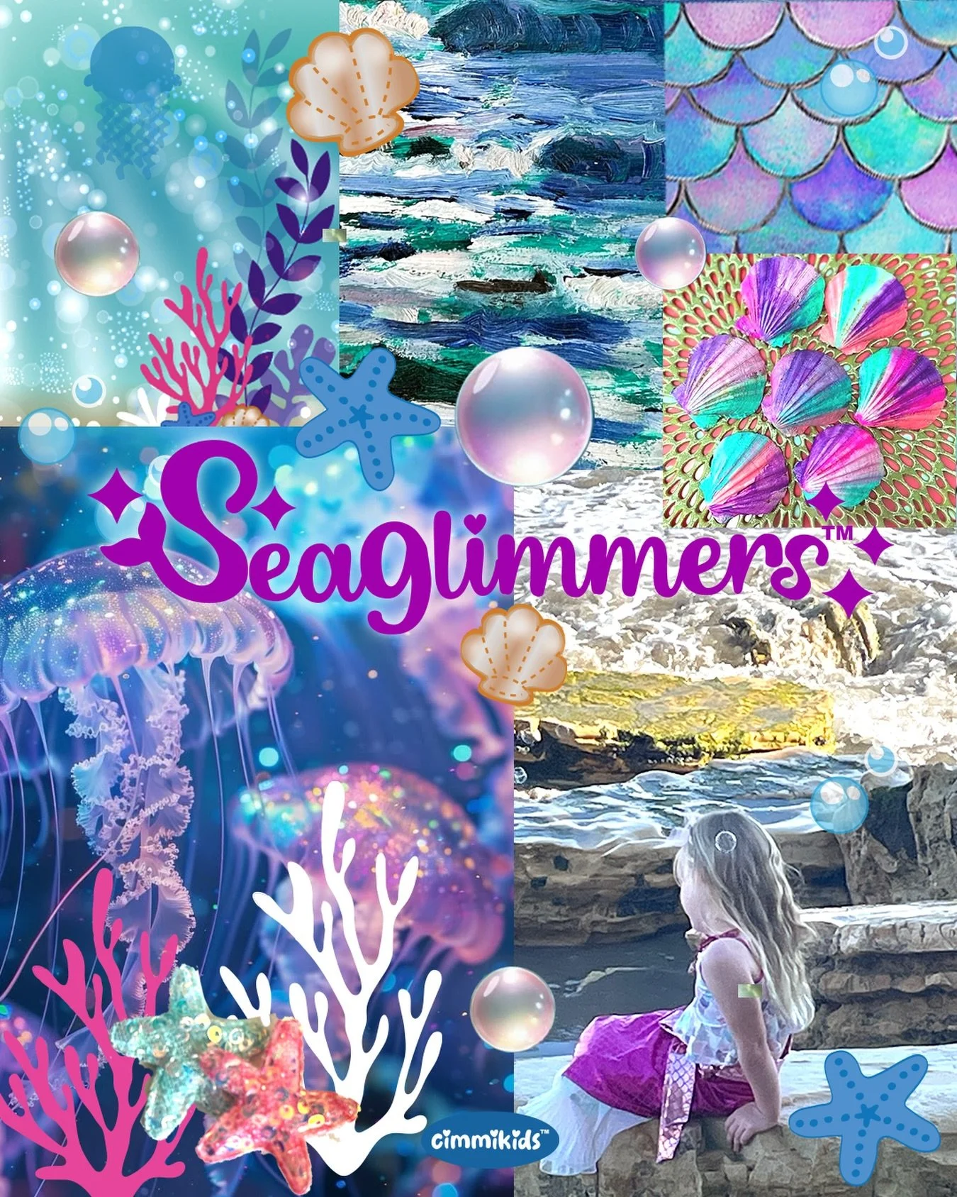Glimmers of a new brand start with a mood board- mermaidcore summer here we come! 

#mermay2026 #seaglimmers #seaglimmerscove #newbrand #mermaidkids