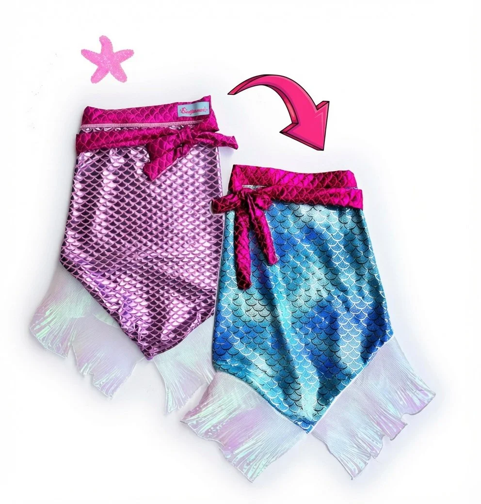 2 in 1 Glimmer Wrap with Sequin Star Clip- Blue/Purple
