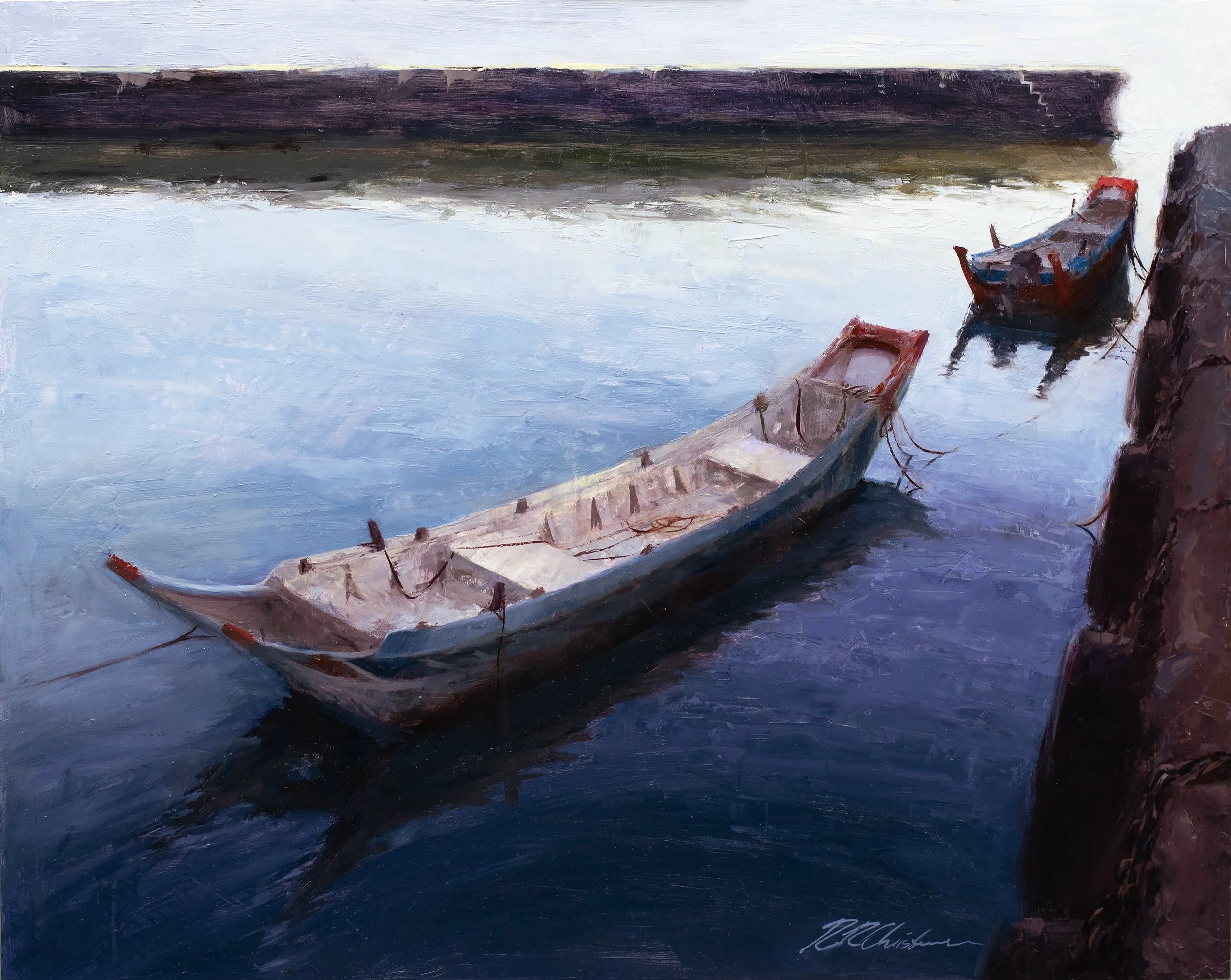 Boats in Taiwanese Bay_RRChristensen_16x20_oil_2024.jpeg