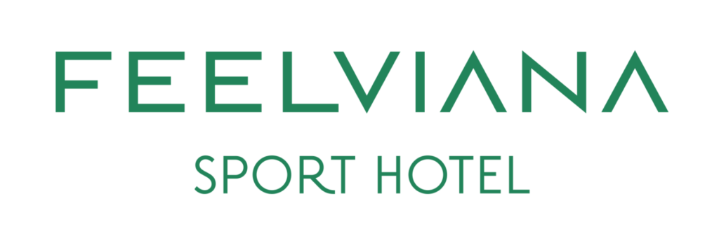 Logo for FeelViana Sport Hotel with green lettering
